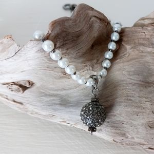 Long 17" knotted faux pearls. Renaissance style. Perfect for cosplay.